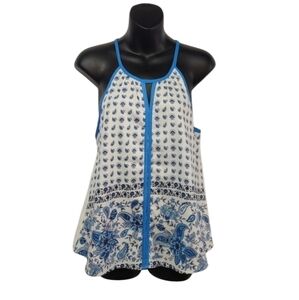 Valleygirl Women's Blue And White Tank Top Size 10
